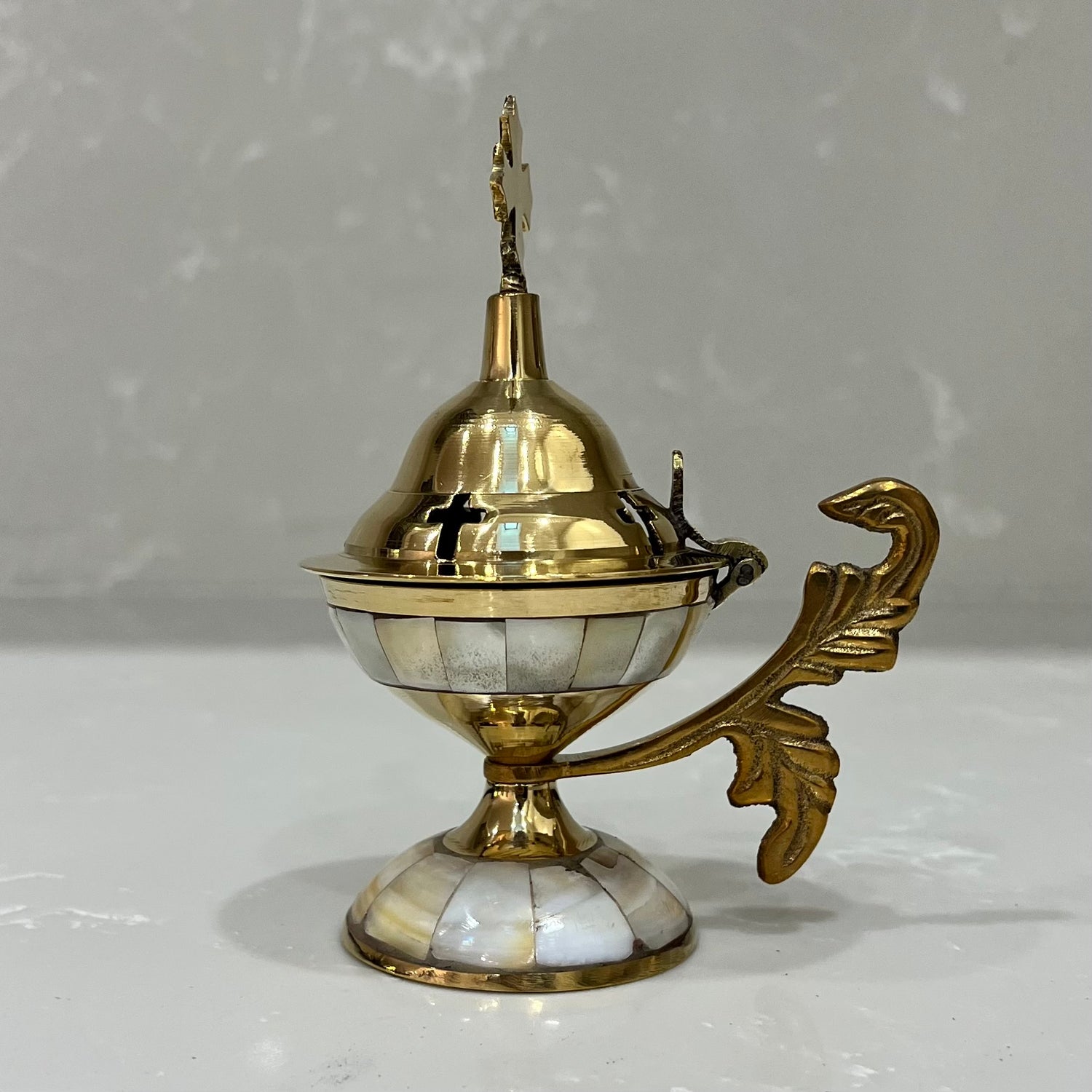 Mother Of Pearl Brass Thimiato