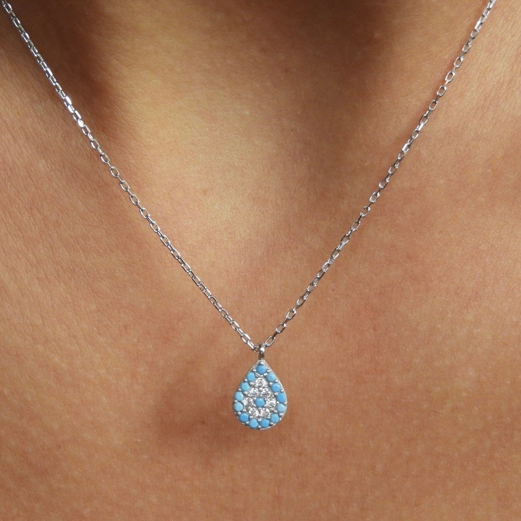 Penthesilea Light Blue Silver Necklace