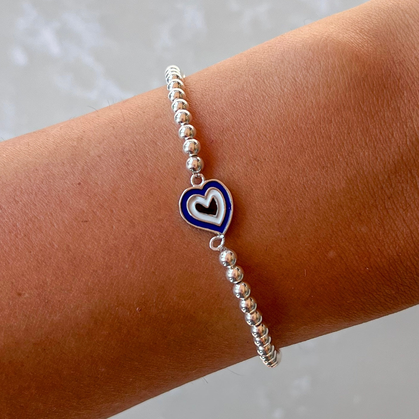 Violetta Dark Blue Silver Elastic Bracelet