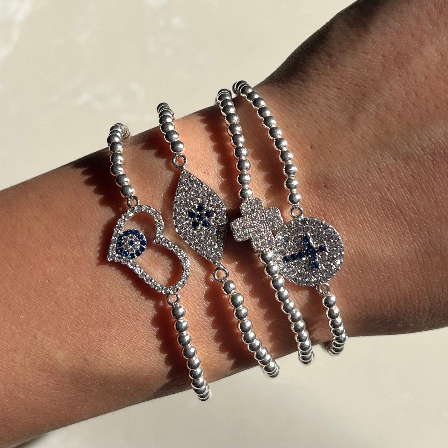 Xanthe Silver Elastic Bracelet