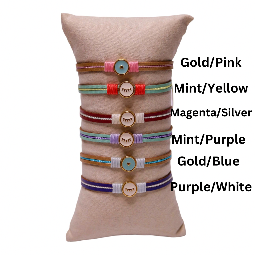 Enamel Eye Leather Bracelets