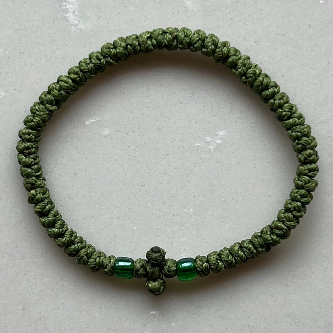 Greek Orthodox Prayer Rope Bracelet - Camo Green