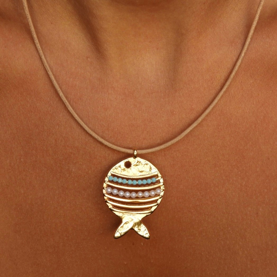 Persephonie Turquoise Fish Necklace