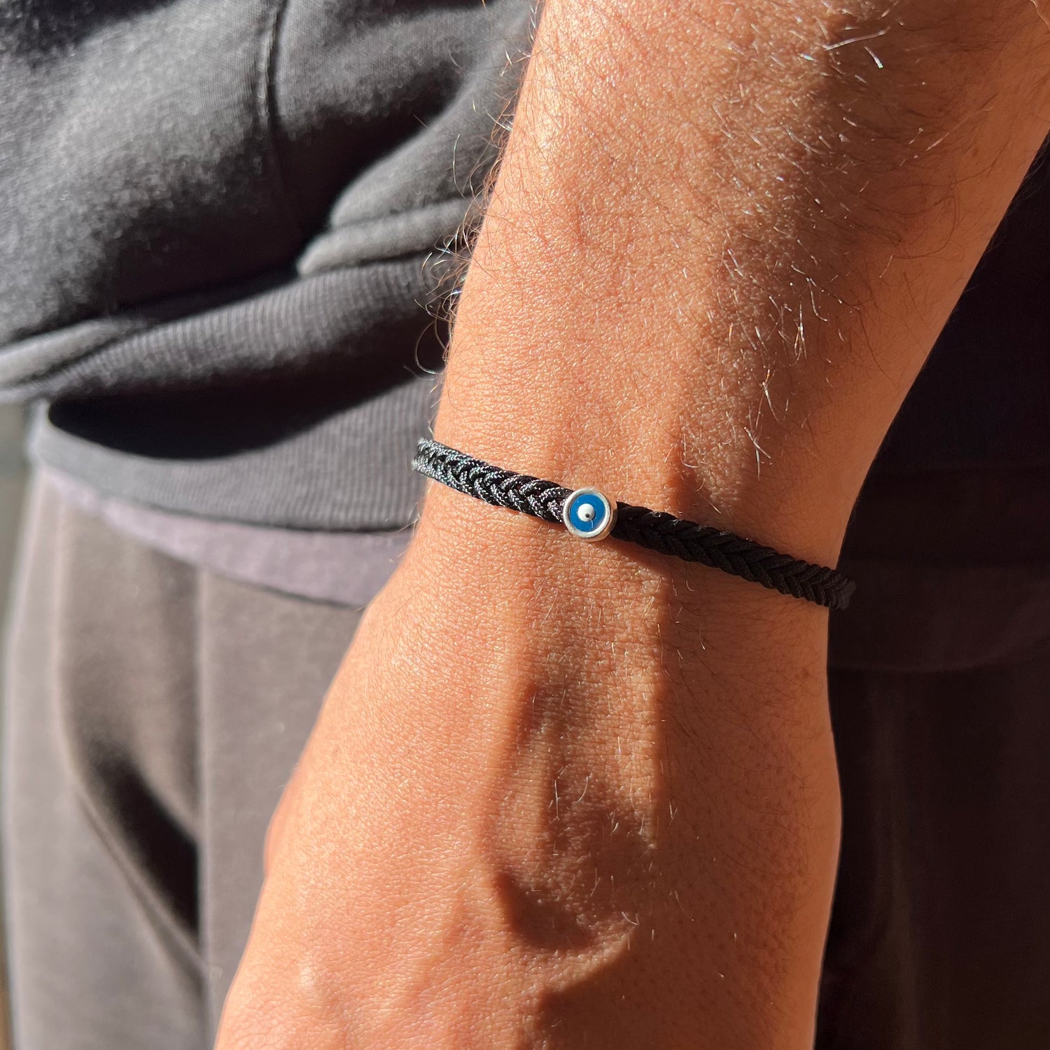 Saki Black Braided Evil Eye Bracelet