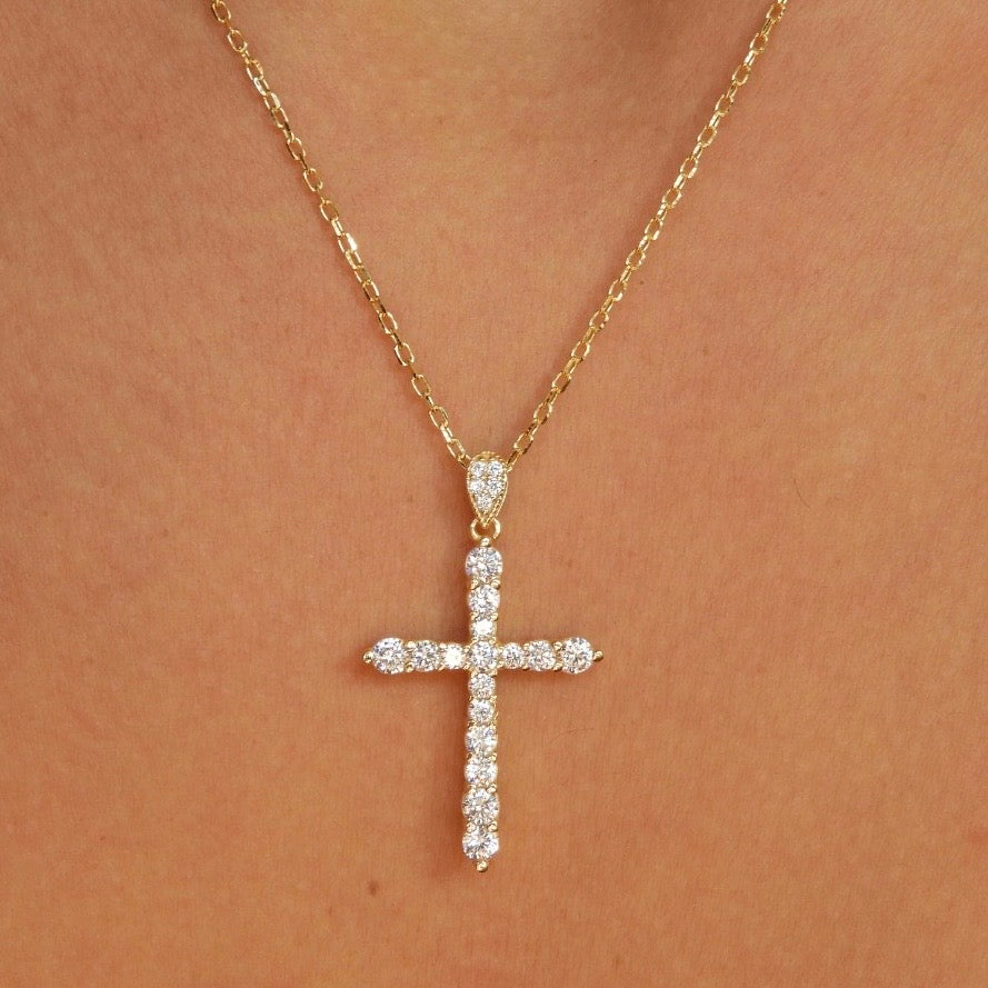 Holly Gold Cross Necklace