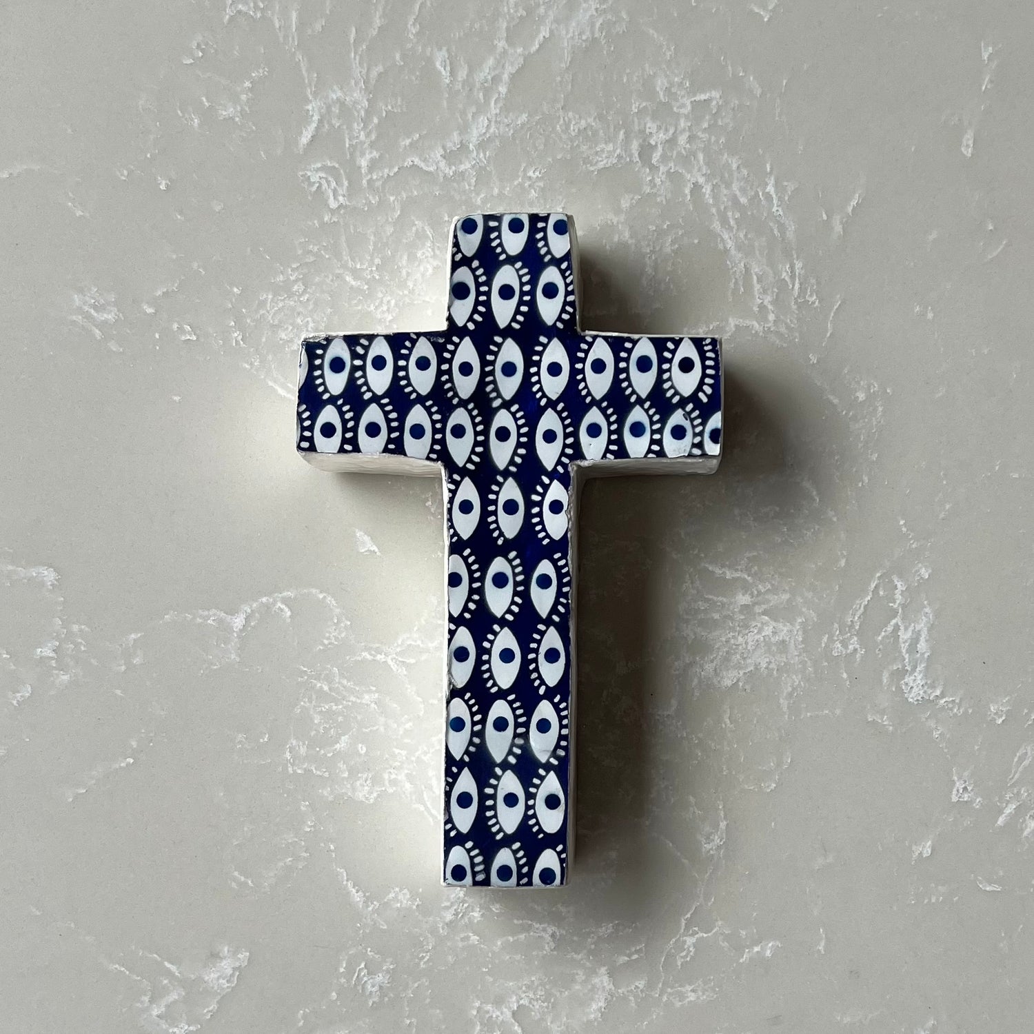 Mini Cross Evil Eye Wall Decor