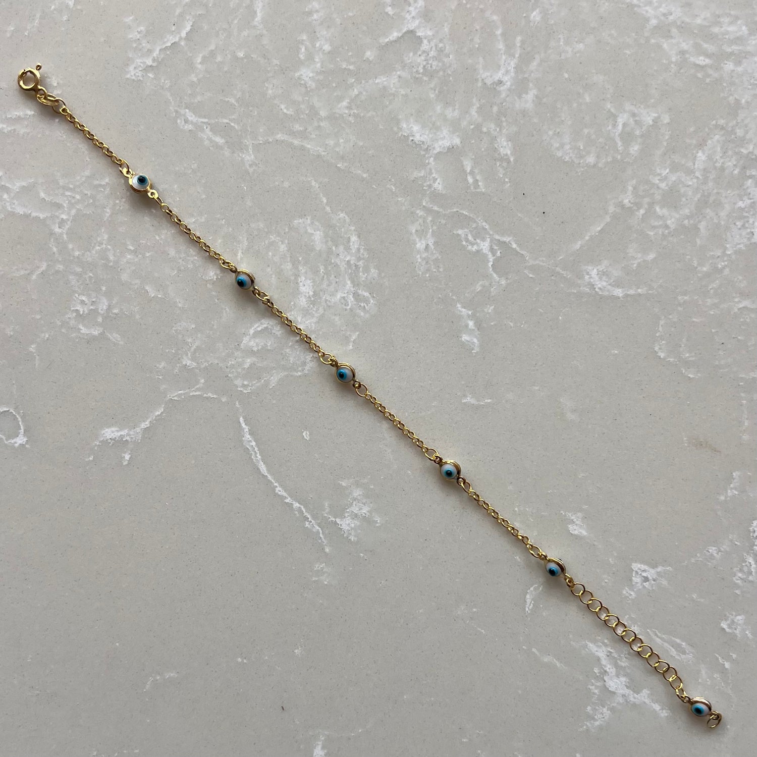Daisy Evil Eye Chain Bracelet