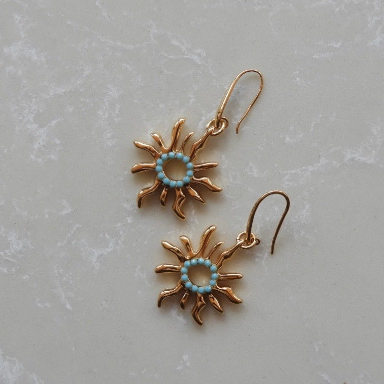 Turquoise Sun Drop Earrings