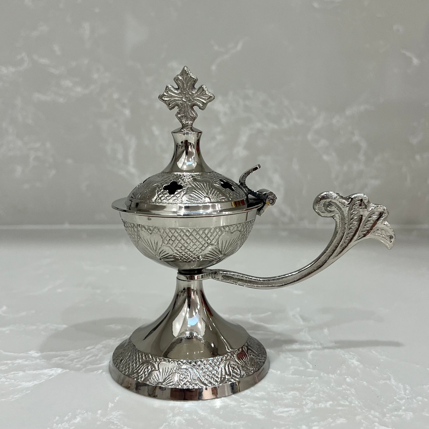 Silver Brass Cross Thimiato