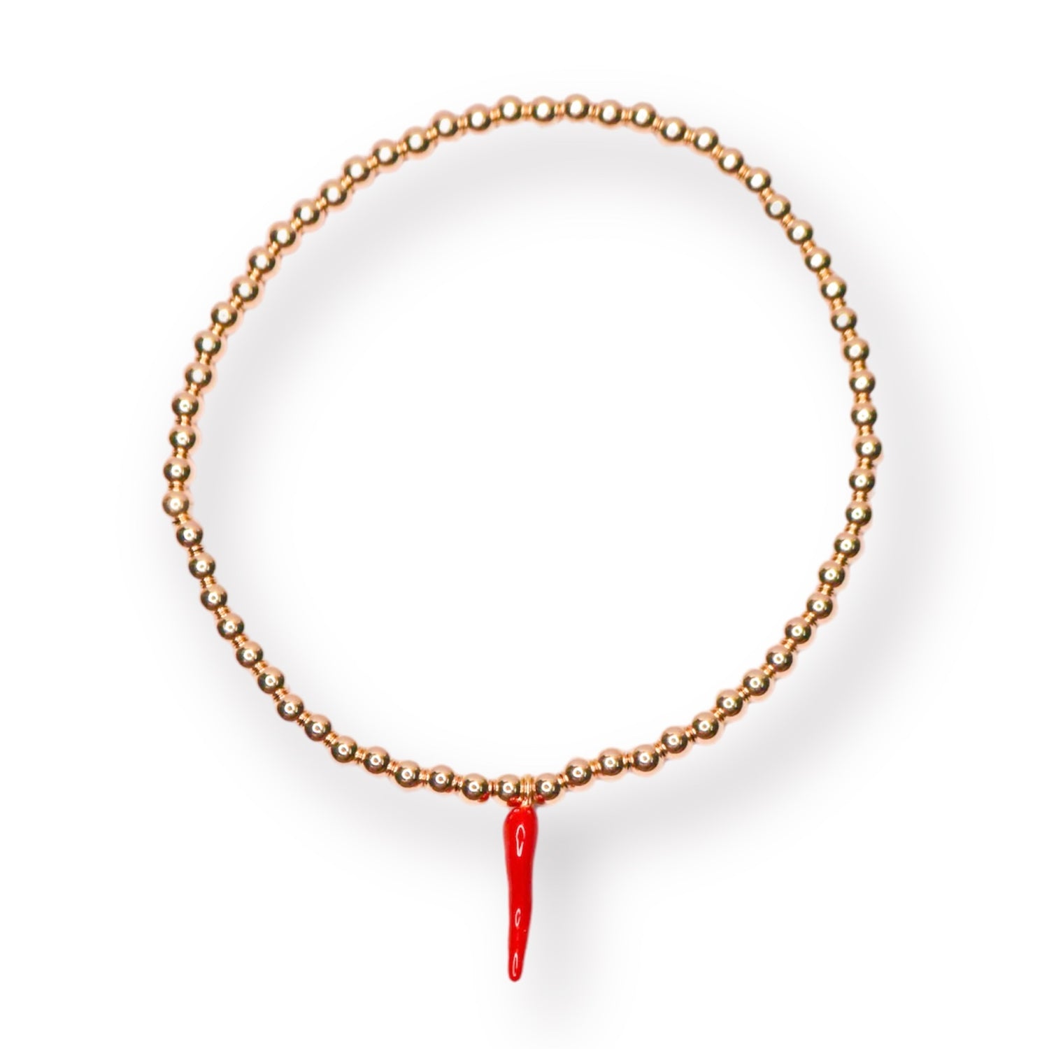 Chilli Red Gold Elastic Bracelet