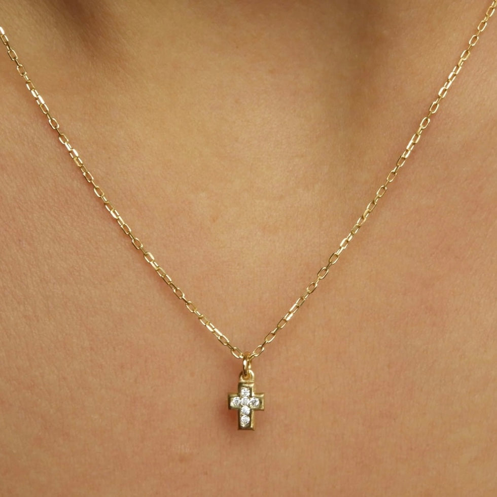 Helle Cross Gold Necklace