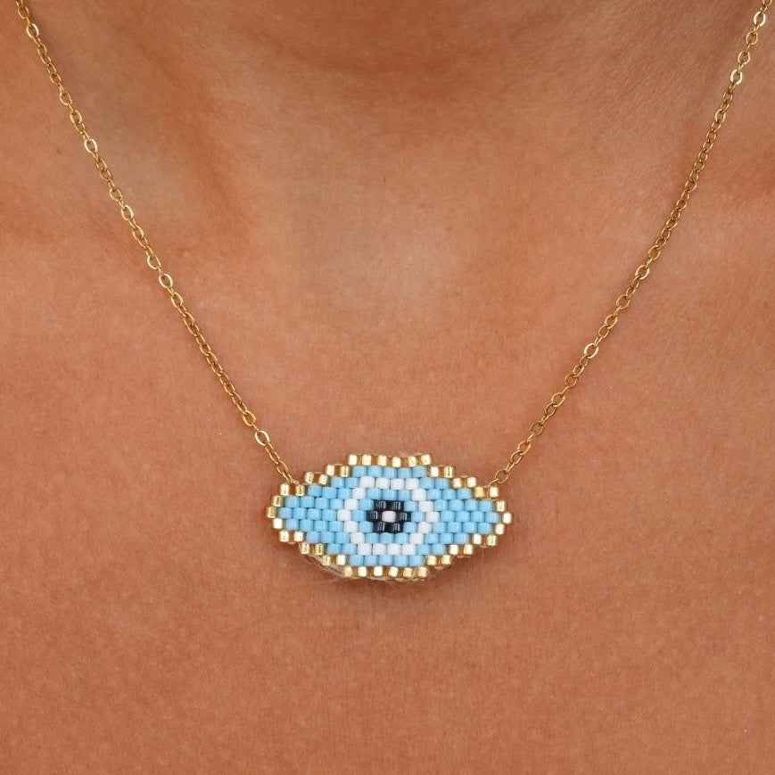Ana Light Blue Evil Eye Necklace