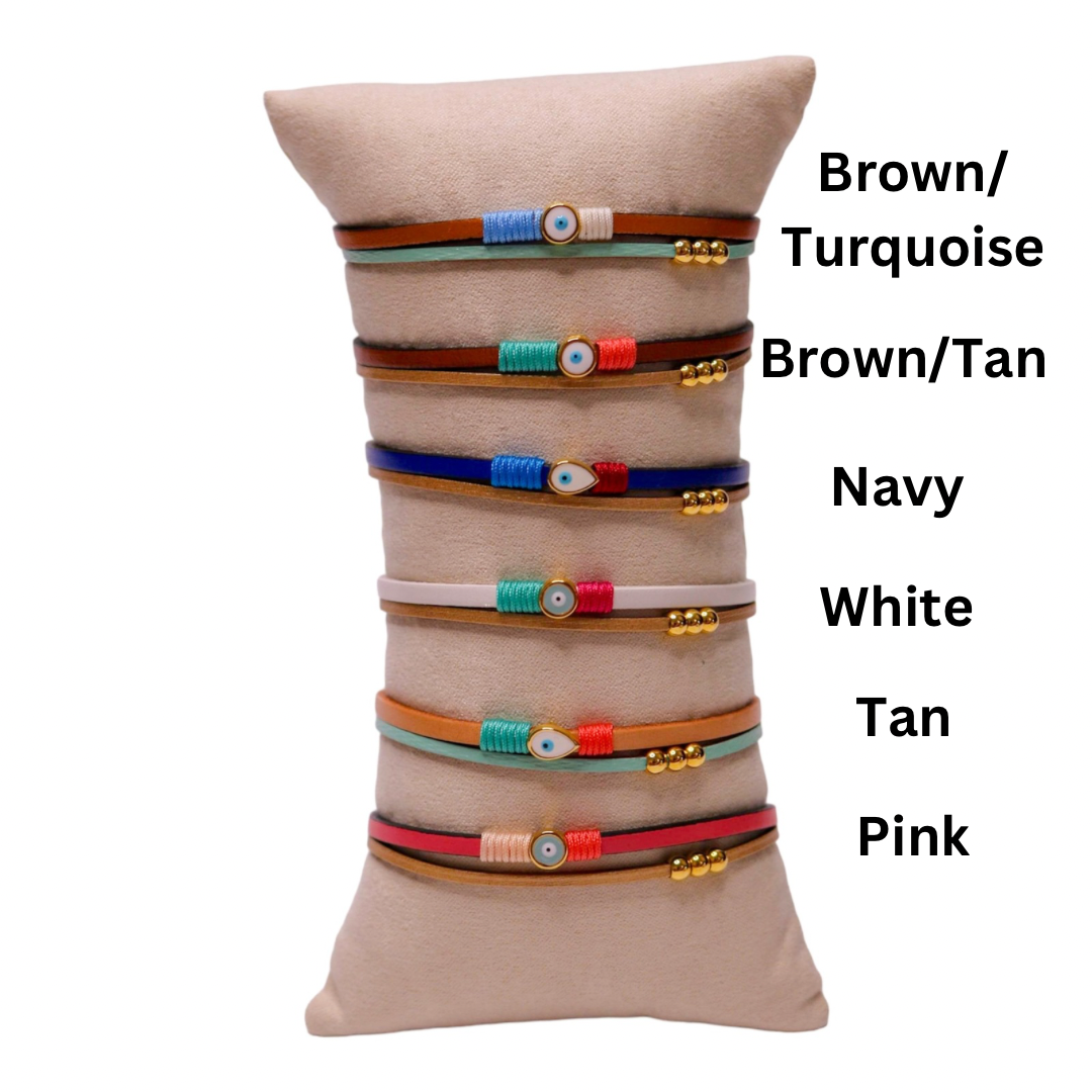 Mini Eye Drops Leather Bracelets