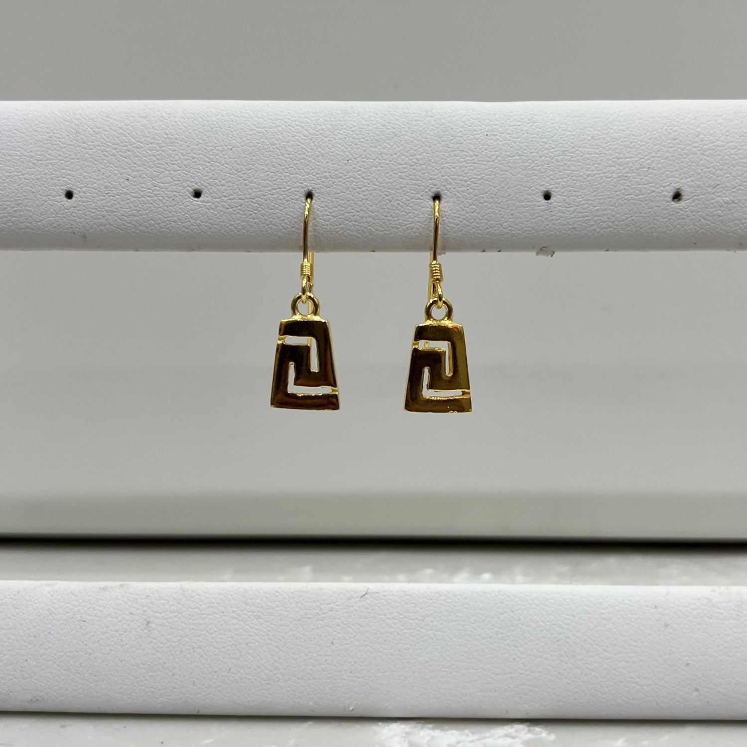 Meander Gold Drop Earrings