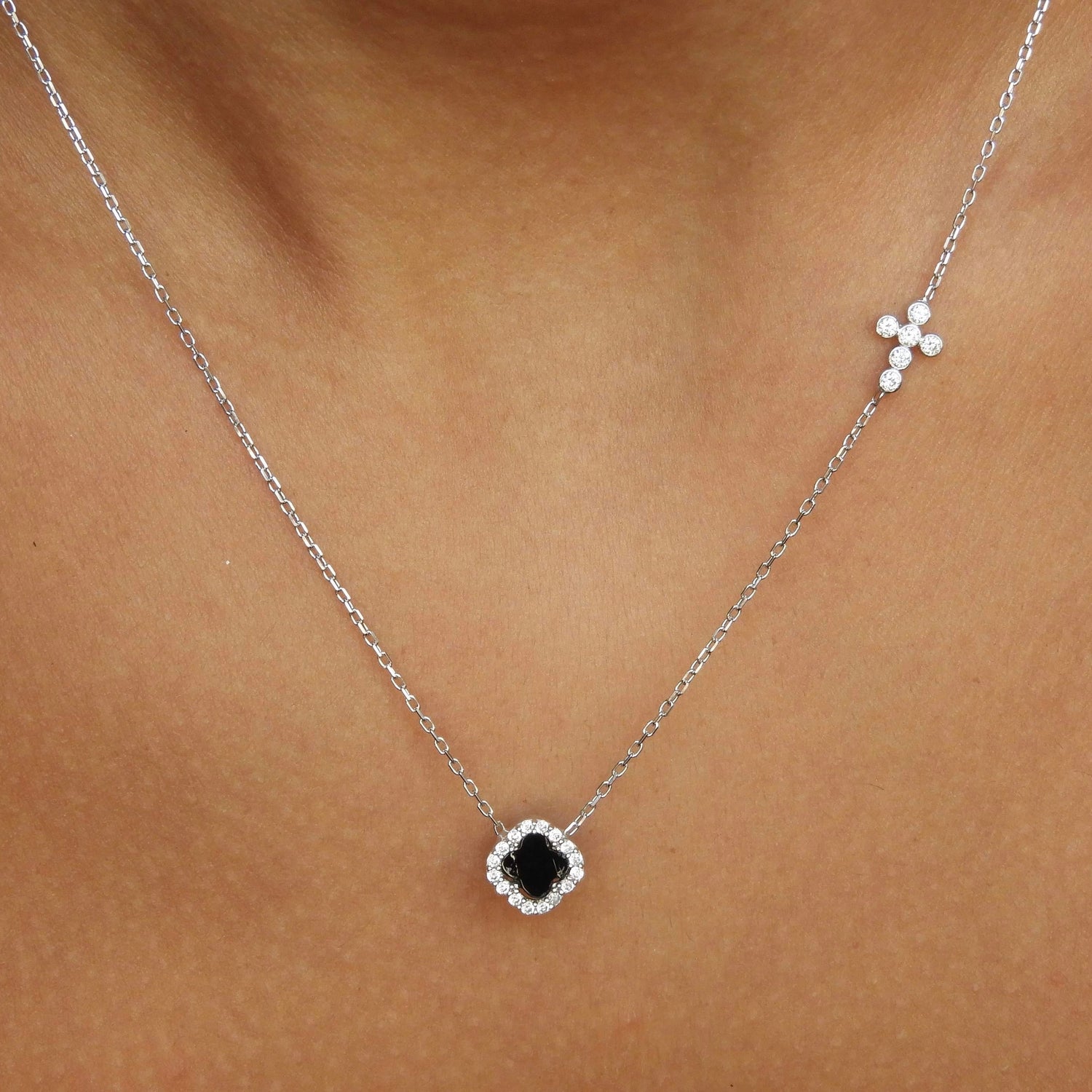 Gaia Silver Black Necklace