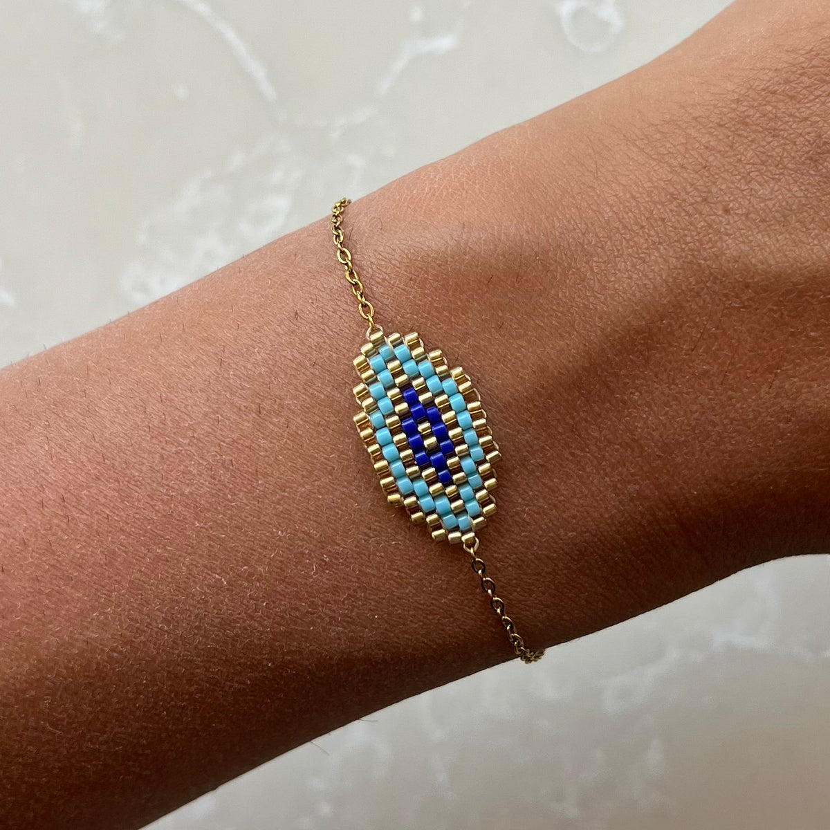 Francine Blue Evil Eye Chain Bracelet