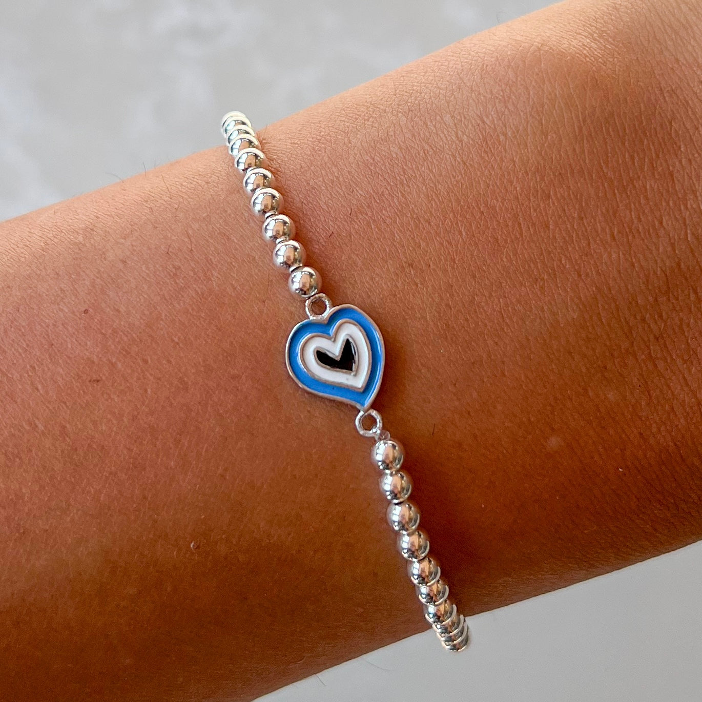 Violetta Light Blue Silver Elastic Bracelet