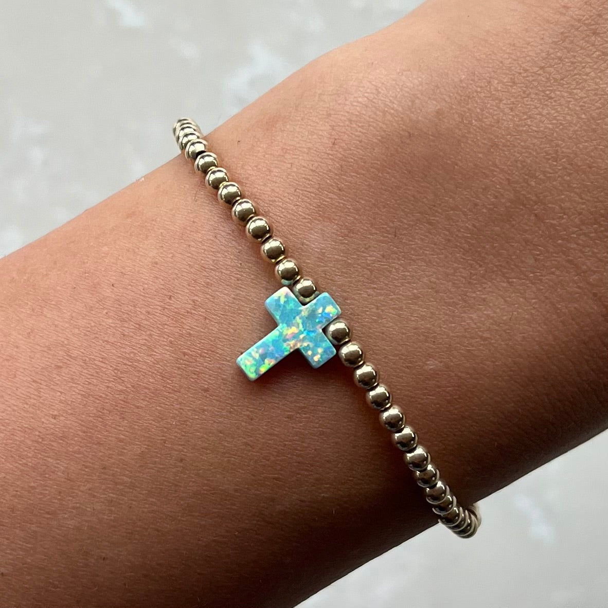 Gigi Mint Gold Elastic Bracelet