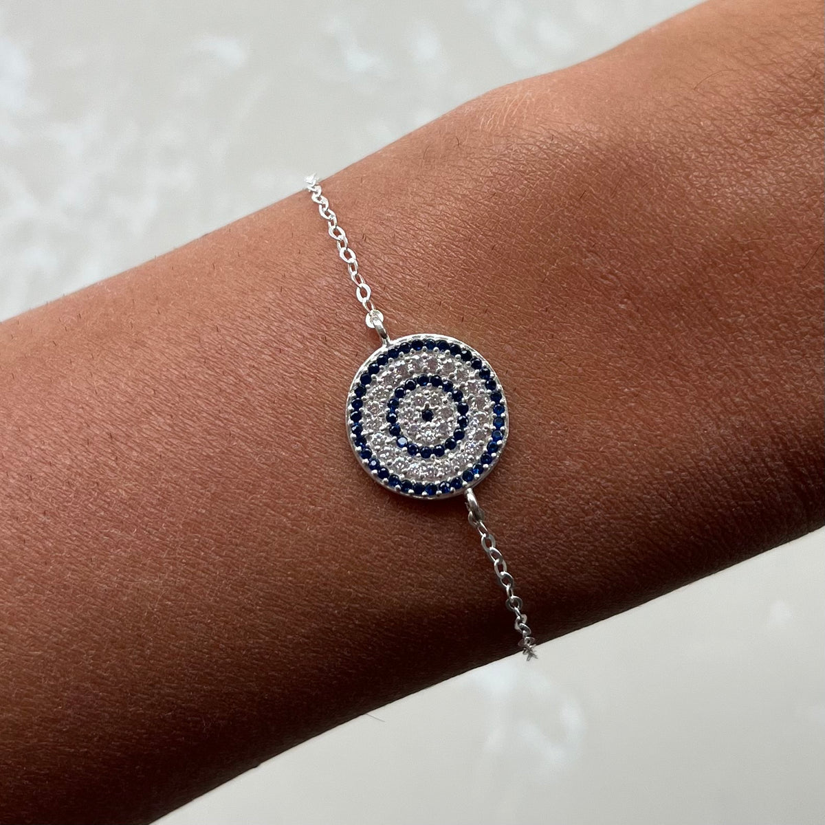 Tilda Dark Blue Silver Chain Bracelet