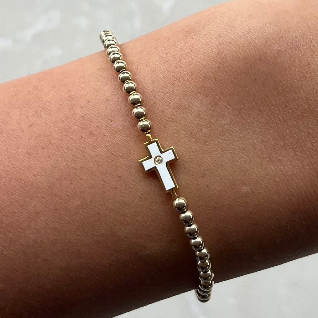 Mia White Gold Elastic Bracelet