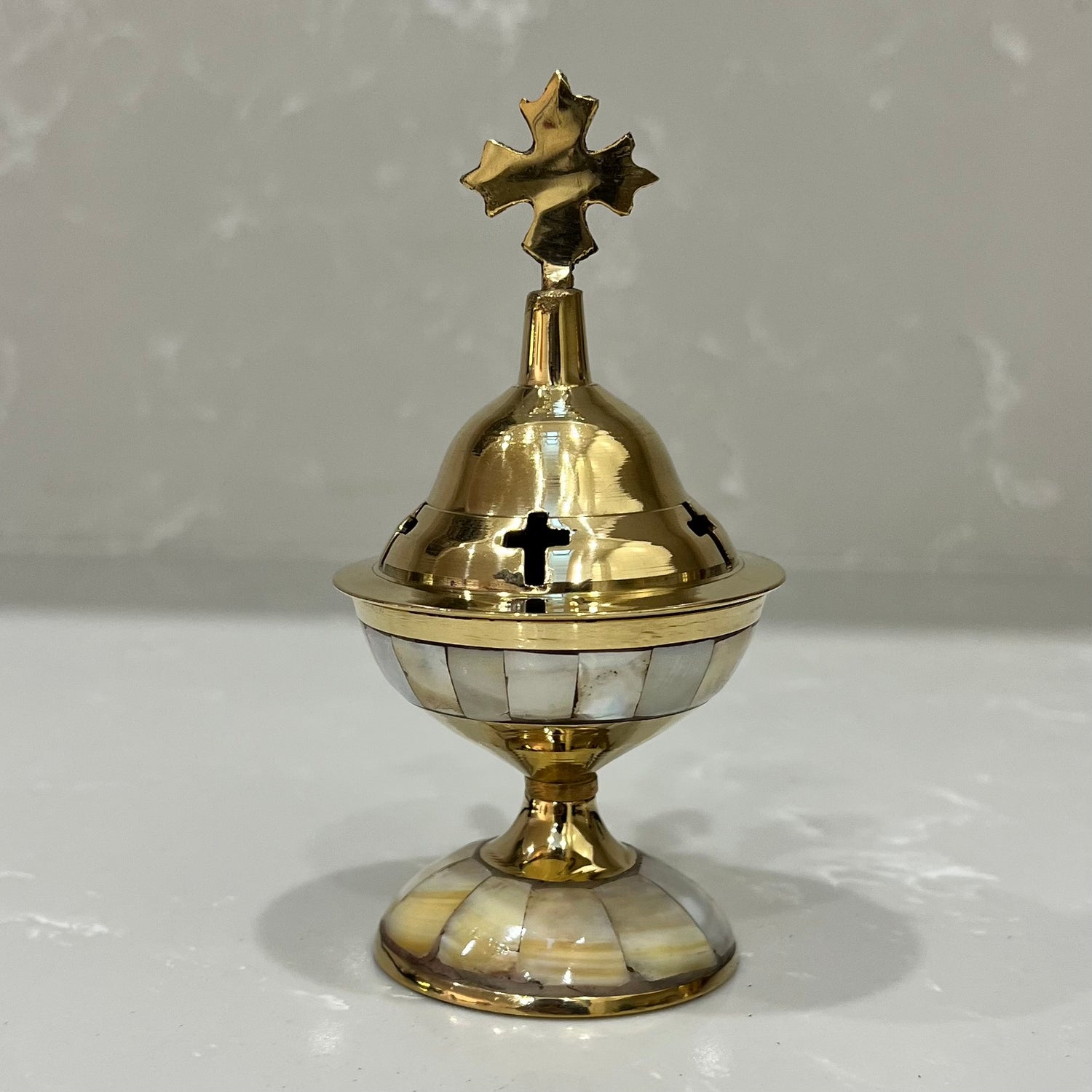 Brass Mother Of Pearl Thimiato