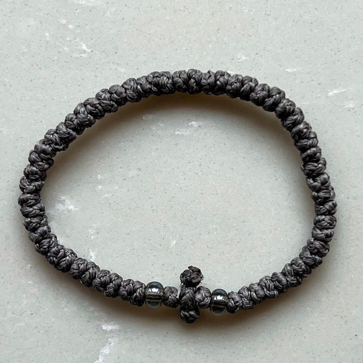 Komboskini Greek Orthodox Prayer Rope Bracelet - Dark Grey
