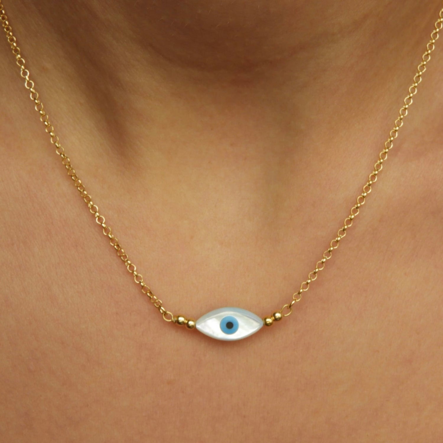 Ianthe Pearl Evil Eye Gold Necklace