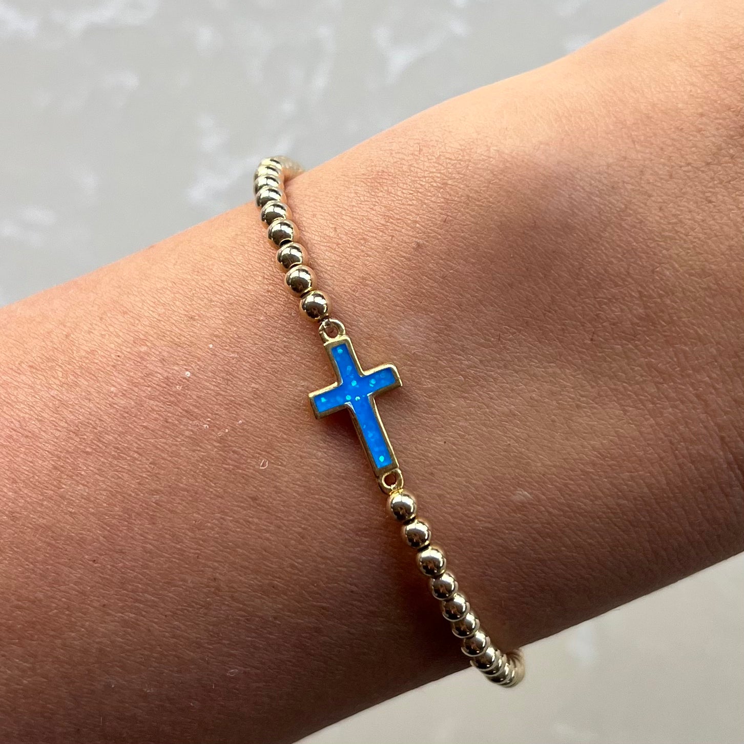 Voula Opal Gold Elastic Bracelet