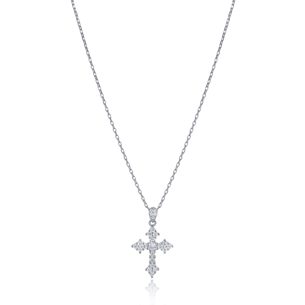 Lea Silver Cross Necklace