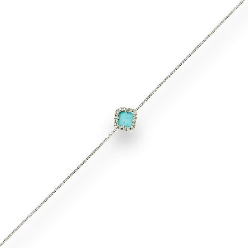 Hermes Silver Turquoise Chain Bracelet