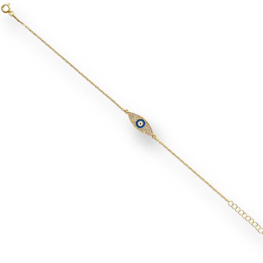 Crystal Dark Blue Gold Chain Bracelet