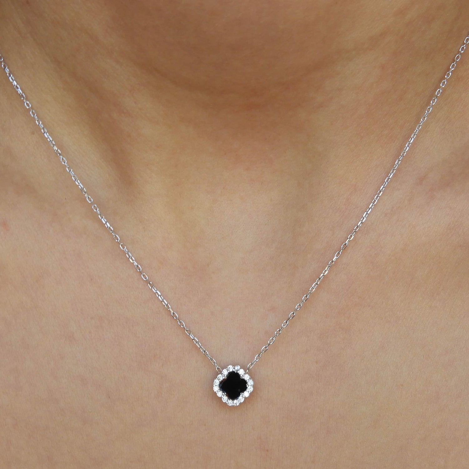 Hermes Black Silver Necklace