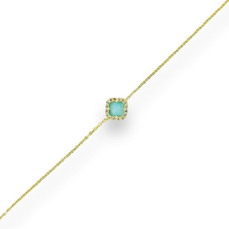 Hermes Gold Turquoise Chain Bracelet